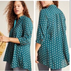 Anthropologie Maeve Monika button down tunic blouse